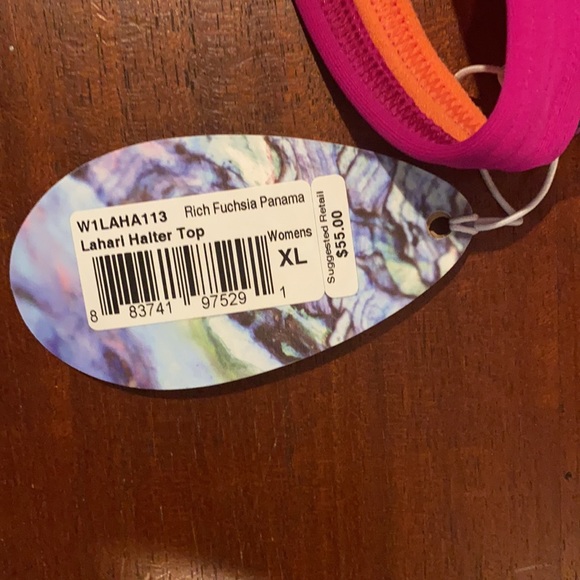 NWT Prana Lahari Halter Swim Top in Fuchsia Panama - Picture 7 of 8
